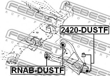 FEBEST - 2420-DUSTF - Кульова опора перед. лів./прав. ниж. Renault Duster 10-