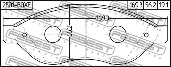 FEBEST - 2501-BOXF - КОЛОДКИ ТОРМОЗНЫЕ ПЕРЕДНИЕ