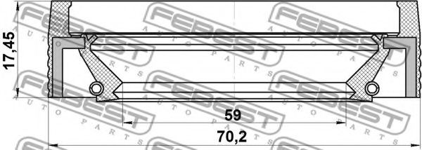 FEBEST - 95MBS-61700817X - Сальник ступиці Nissan Patrol 87-