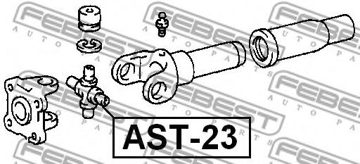 FEBEST - AST-23 - Хрестовина карданного валу (29x49x77) Toyota Hilux 01.08-05.08, Dyna 150 02.10-, Lc120 02.09-, Lc100 04.11-