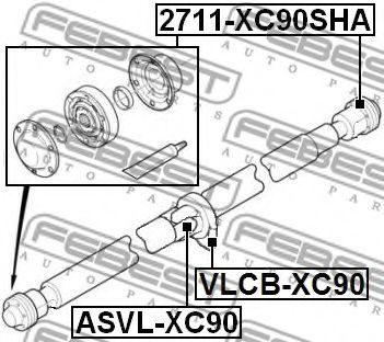 FEBEST - ASVL-XC90 - Хрестовина карданного валу 24X62.5 BMW 3/5/7 X3/ Nissan X-trail T31 07-