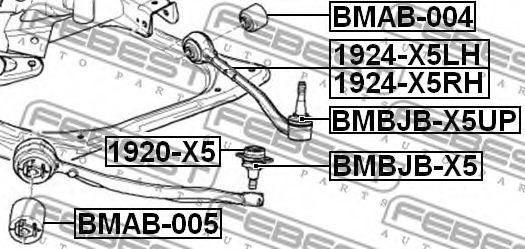 FEBEST - BMAB-005 - САЙЛЕНБЛОК ПЕРЕДНЕГО НИЖНЕГО РЫЧАГА BMW X5 E53 1999-2006