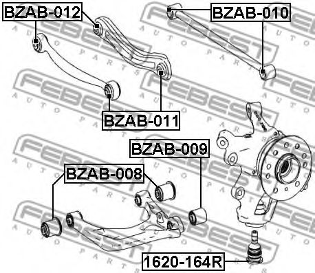 FEBEST - BZAB-008 - С/блок задн.ричага MB W164/W251 05-