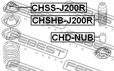 FEBEST - CHSS-J200R - Опорна подушка зад, амортизатора Chevrolett Lacetti 1.4I, 1.6I, 1.8I 04-