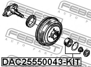 FEBEST - DAC25550043-KIT - ПОДШИПНИК СТУПИЧНЫЙ ЗАДНИЙ  RENAULT KANGOO 1997-