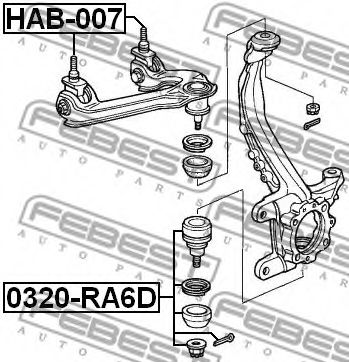 FEBEST - HAB-007 - Сайлентблок перед. верх. важеля Honda Accord 94-/Odyssey 95-