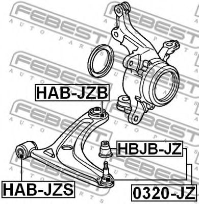 FEBEST - HAB-JZS - САЙЛЕНБЛОК ПЕРЕДНИЙ ПЕРЕДНЕГО РЫЧАГА HONDA JAZZ/FIT GD# 2002-2008