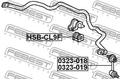 FEBEST - HSB-CL9F - Втулка стабілізатора пер. (d=24mm) HONDA Accord VIII; 2.0/2.2D/2.4; 02.03-