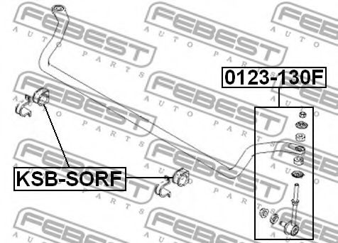 FEBEST - KSB-SORF - Ø 28mm Втулка стабілізатора пер.Kia Sorento 02-