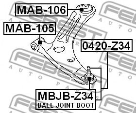 FEBEST - MAB-105 - С/б перед. важеля перед. Dodge/Jeep Compass, Patriot 1.8-2.4 06.06- Miitsubishi Outlander 2007-