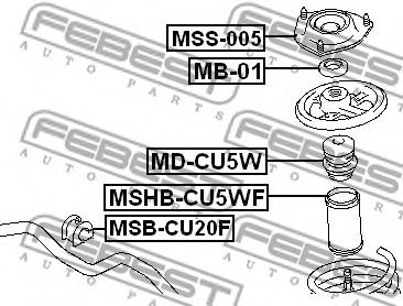 FEBEST - MD-CU5W - Відбійник ам-тора перед. Mitsubishi Lancer, Lancer Estate, Outlander 1.3-2.4 03-07