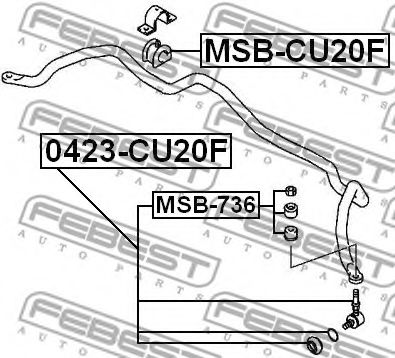 FEBEST - MSB-CU20F - Втулка переднего стабилизатора