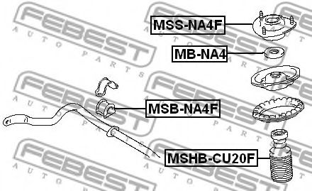 FEBEST - MSB-NA4F - Ø 24mm Втулка стабілізатора пер. Mitsubishi Grandis 03-