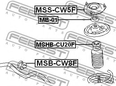 FEBEST - MSS-CW5F - Опора аморт. MITSUBISHI LANCER передн. (пр-во Febest)