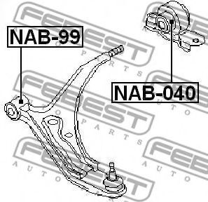 FEBEST - NAB-040 - С/блок лів.низ.перед ричага,зад. Nissan