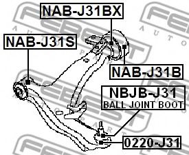 FEBEST - NAB-J31BX - САЙЛЕНБЛОК ЗАДНИЙ ПЕРЕДНЕГО РЫЧАГА