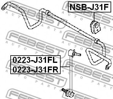FEBEST - NSB-J31F - Ø 22mm Втулка стабілізатора пер. Nissan Teana /Maxima J31 03-08