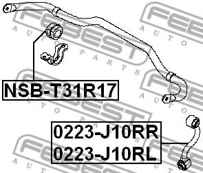 FEBEST - NSB-T31R17 - (Ø 17mm) Втулка стабілізатора задн. Nissan Qashqai/+2 1.5Dci/2.0 02.07-
