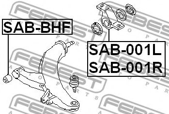 FEBEST - SAB-001L - С/блок лівий переднього ричага зад. Subaru Impresa/Legacy 1.6-1.8 92-00