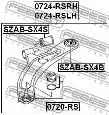 FEBEST - SZAB-SX4S - С/блок пер.важеля передній Suzuki Swift 1.3,1.5,1.6 02.2005-