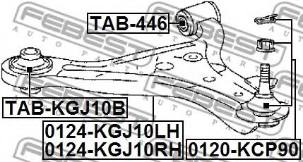 FEBEST - TAB-KGJ10B - САЙЛЕНБЛОК ПЕРЕДНИЙ ПЕРЕДНЕГО РЫЧАГА TOYOTA IQ KGJ10/NGJ10 2008-