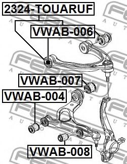 FEBEST - VWAB-006 - САЙЛЕНБЛОК ПЕРЕДНЕГО ВЕРХНЕГО РЫЧАГА (VOLKSWAGEN TOUAREG 2003-2010) FEBEST