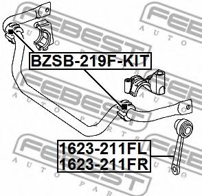 FEBEST - BZSB-219F-KIT - Втулка стабiлiзатора перед. MERCEDES S (C216), S (W221) 2.1D-6.2 10.05-12.13