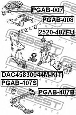 FEBEST - PGAB-407B - САЙЛЕНТБЛОК ЗАДНИЙ ПЕРЕДНЕГО НИЖНЕГО РЫЧАГА