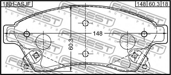 FEBEST - 1801-ASJF - Колодки гальмівні передні комплект