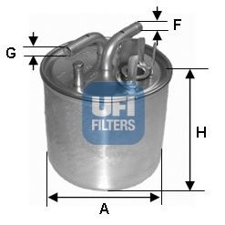 UFI - 24.002.00 - Фільтр паливний AUDI A8 3.0-4.2 TDI 03-10 (OE) (вир-во UFI)