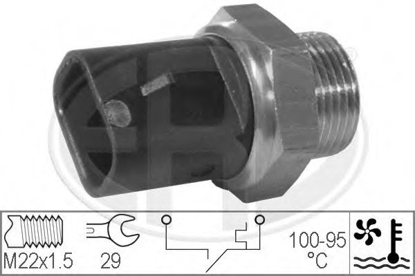 Датчик включення вентилятора (100-95°C) Opel 88-