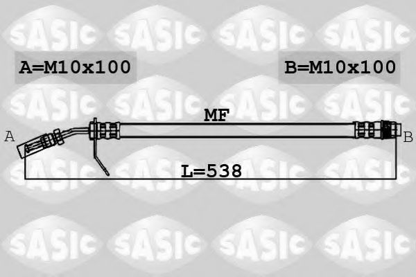 SASIC - 6604009 - Шланг торм. передний, 00-