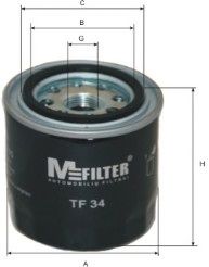 MFILTER - TF 34 - Фильтр масляный Mitsubishi Colt, Lancer  (пр-во M-filter)
