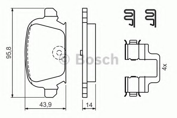 BOSCH - 0 986 424 528 - Комплект тормозных колодок, дисковый тормоз