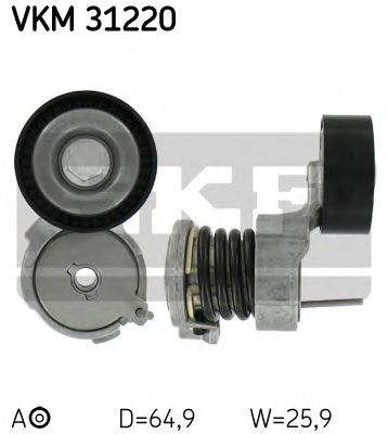 SKF - VKM 31220 - Натяжна планка паска поліклинового Seat Ibiza/ Skoda Fabia/ Roomster// VW Fox, Polo 1.2 07.01-