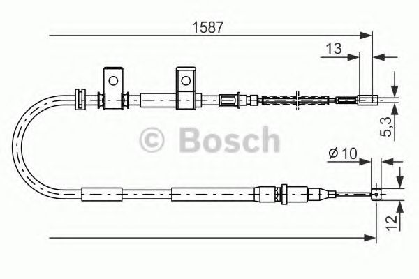 BOSCH - 1 987 477 717 - Трос ручного тормоза DAEWOO LANOS прав. (пр-во Bosch)