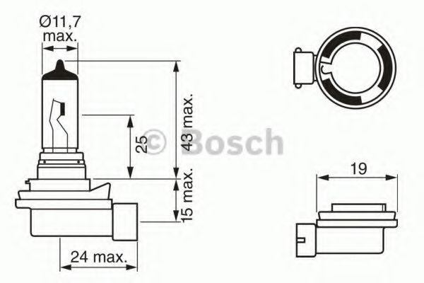 BOSCH - 1 987 302 081 - Лампа h8 standard 12v w-v (пр-во Bosch)