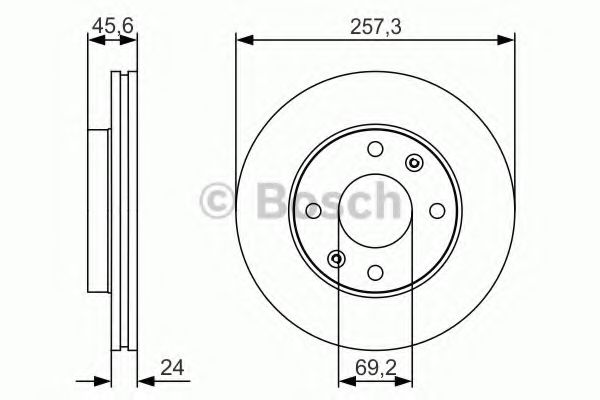 BOSCH - 0 986 479 S03 - Гальмівний диск Hyundai Elantra, Matrix; Kia Cerato; Saab 9-3 1.5D-2.0D 11.95-08.1