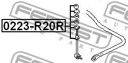 FEBEST - 0223-R20R - Тяга стабілізатора зад, Nissan Terrano 2.4 (R20) -06/Ford Maverick 96-