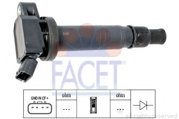 FACET - 9.6358 - Котушка запалювання Toyota Avensis 2.0/2.4 00-08/Camry 2.4 06-11