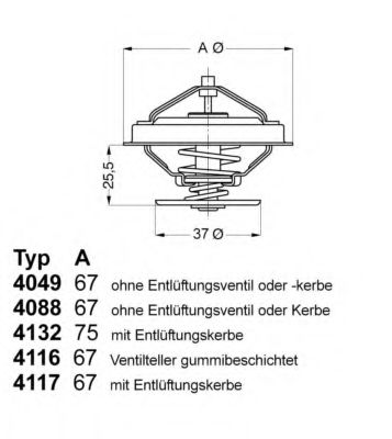 WAHLER - 4116.87D1 - Термостат 87C Audi 90/100/200/A6 80/100 2,2/2