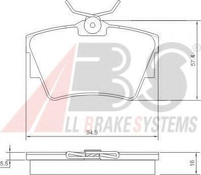 A.B.S. - 37288 - Гальмівнi колодки дисковi зад. Renault Trafic/Opel Vivaro 06-