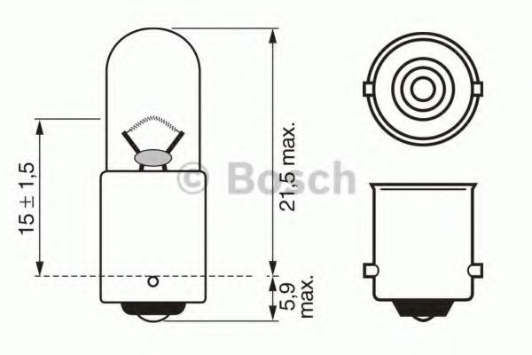 BOSCH - 1 987 302 207 - Лампа накаливания 12V 4W T4W PURE LIGHT (пр-во Bosch)
