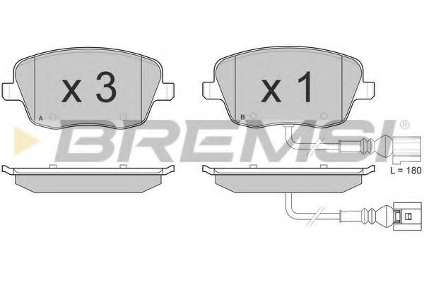 BREMSI - BP3013 - Тормозные колодки перед. VW Polo 01-/Skoda Fabia 03-14 (TRW) (131,4x62,7x18,8)