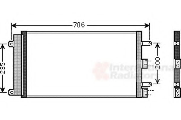 VAN WEZEL - 17005342 - Радіатор кондиціонера Fiat Doblo 1.4/1.6/1.6CNG 10.01-