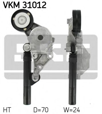 SKF - VKM 31012 - Натяжной ролик, поликлиновой  ремень (Пр-во SKF)