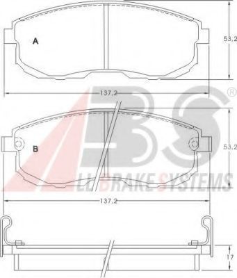 A.B.S. - 36691 - Гальмівні колодки дискові перед. Nissan Teana J31/ Maxima J30 89-/ A32 FR 95-