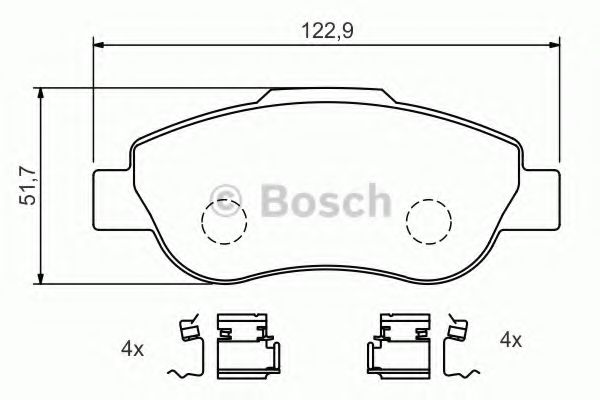 BOSCH - 0 986 424 786 - Гальмівні колодки дискові пер. FIAT PANDA 1.2/1.3D 03- 