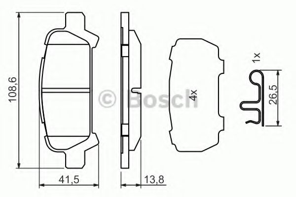 BOSCH - 0 986 494 445 - Гальмівні колодки дискові Subaru Forester SF, SG, Impreza "R