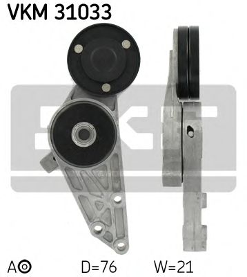 SKF - VKM 31033 - Натяжной ролик, поликлинового  ремня (Пр-во SKF)